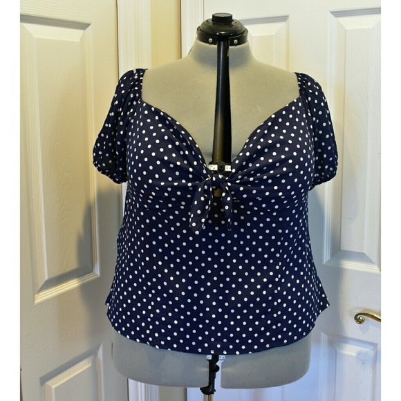 My Bella Rue Tops - NWTS Polka dot blouse w/ square neckline